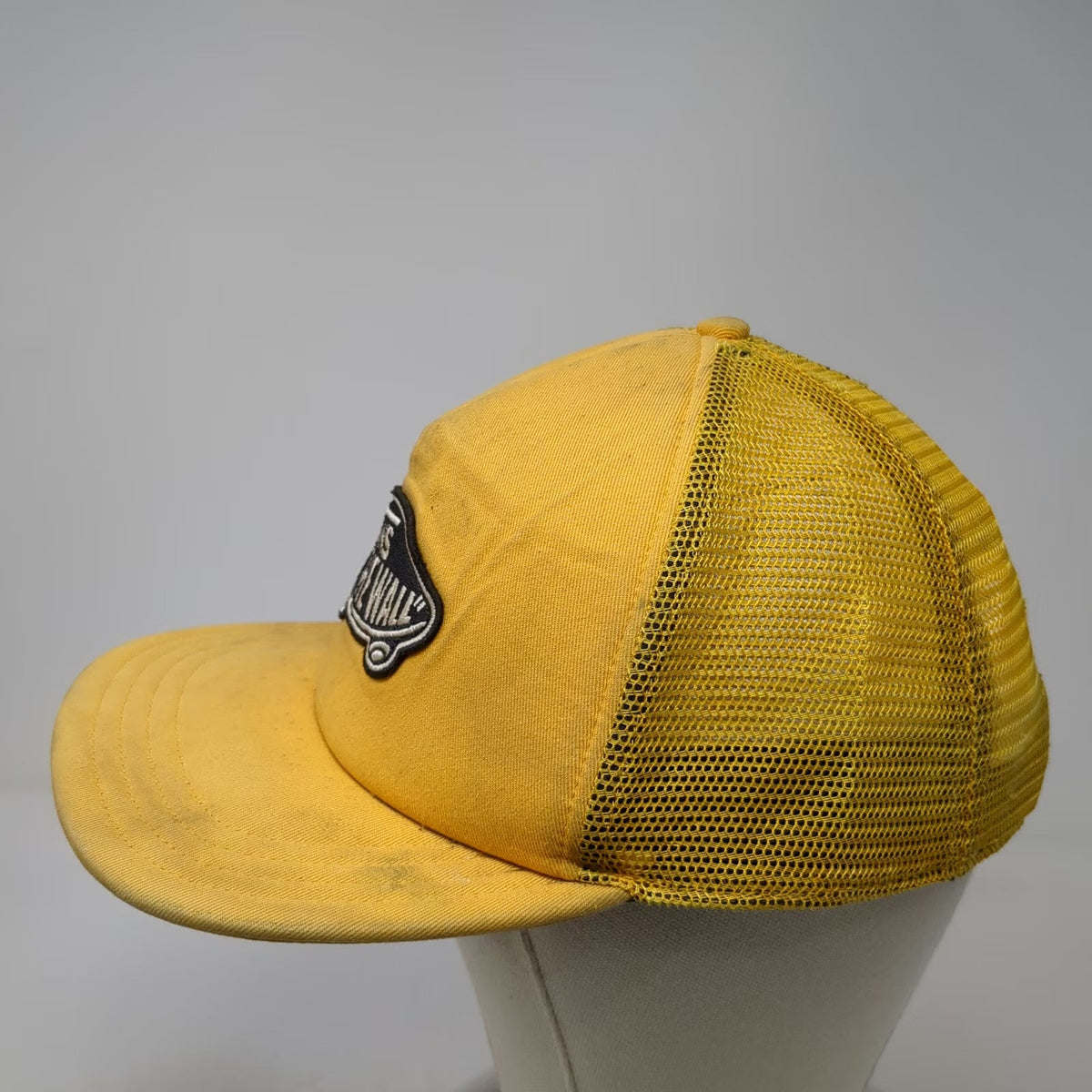 Vans Trucker Hat Yellow One Size Mesh Back Snapback Skateboard Logo Patch Hat