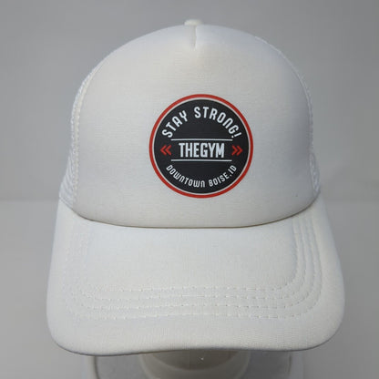 Stay Strong The Gym Snapback Mesh Back Trucker Hat White One Size