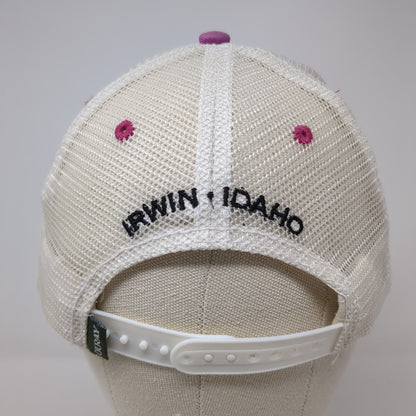 The Lodge At Palisades Creek Trucker Hat Pink One Size Mesh Back Ouray