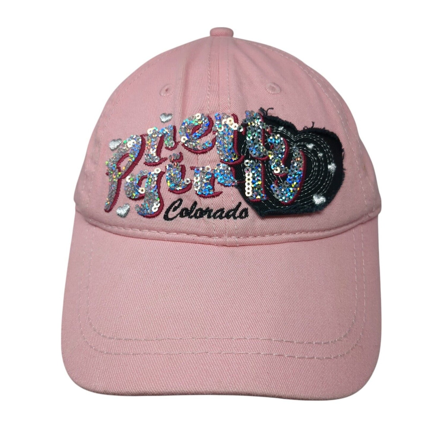 Pretty Girl Colorado Strapback Hat Pink Size 54cm Adjustable Embroidered Sequin