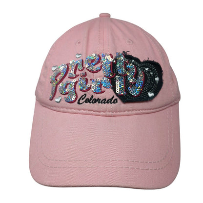 Pretty Girl Colorado Strapback Hat Pink Size 54cm Adjustable Embroidered Sequin