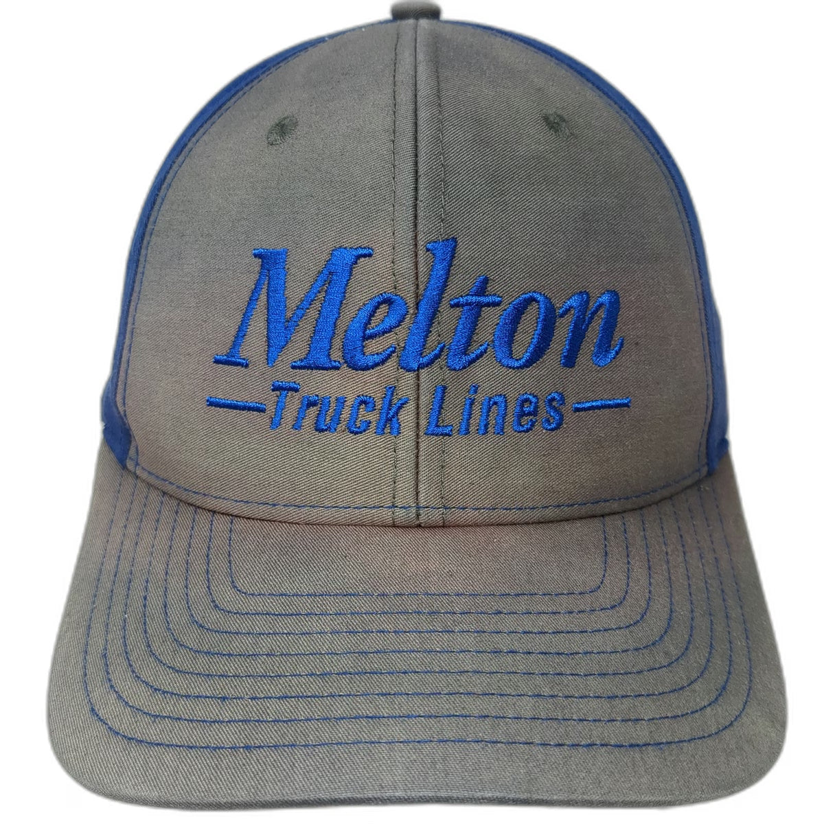 Richardson Snapback Hat Gray Blue One Size Melton Truck Lines Embroidered