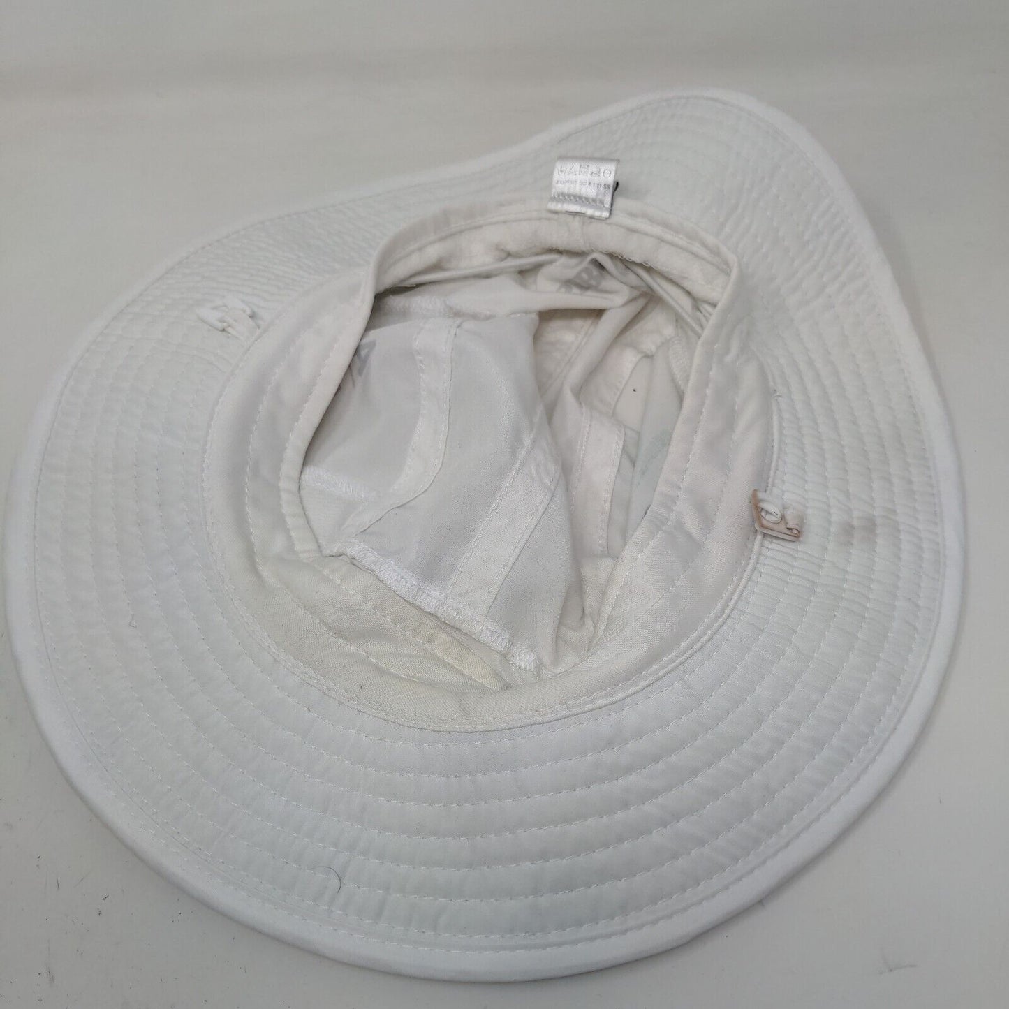 Sebago Men's Wide Brim Sun Hat White Size OS Graphic Quantum Logo Polyester