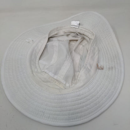 Sebago Men's Wide Brim Sun Hat White Size OS Graphic Quantum Logo Polyester