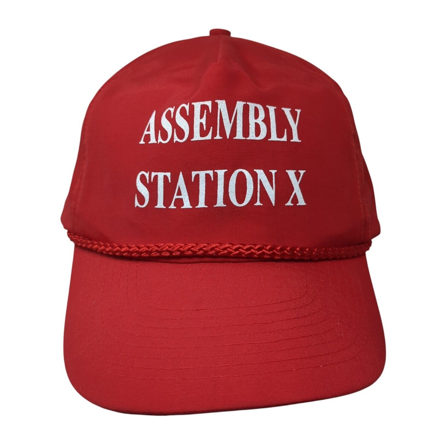 Assembly Station X Snapback Rope Hat Red One Size Adjustable Cobra