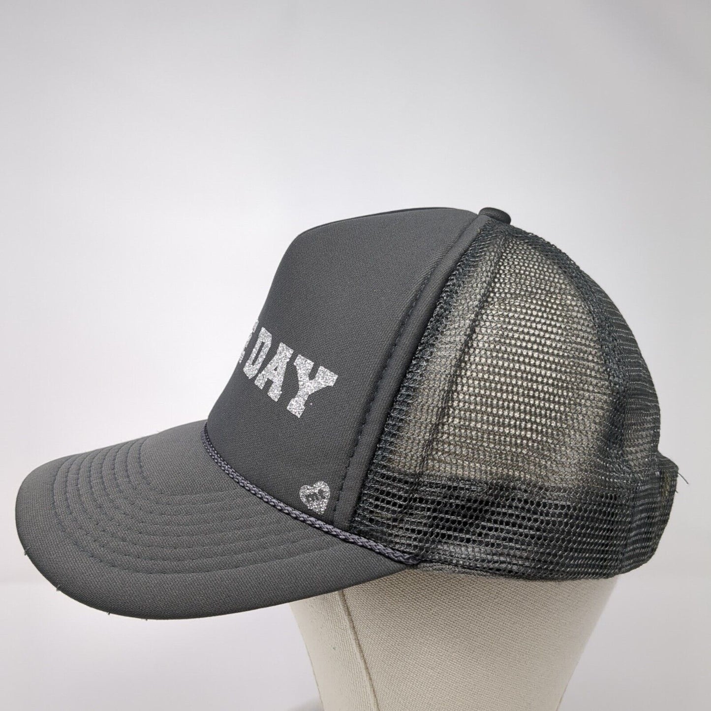 Race Day Snapback Trucker Hat Gray One Size Adjustable Mesh Back 6 Panel Otto