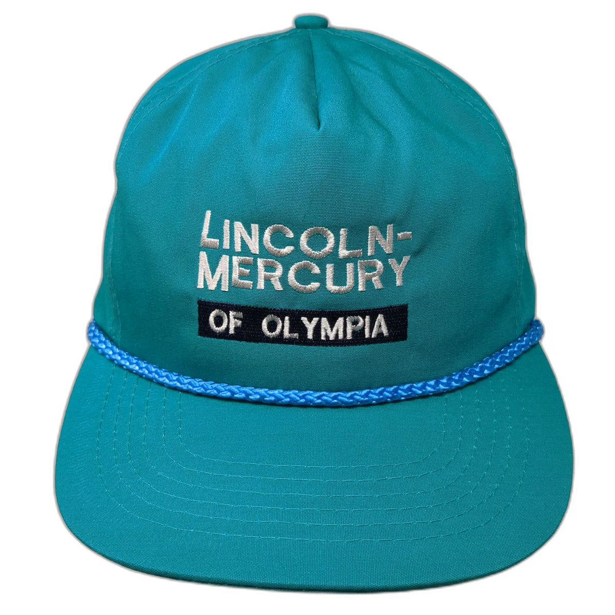 Otto Cap 5 Panel Blue One Size Hat Lincoln Mercury Olympia Rope Brim Strapback
