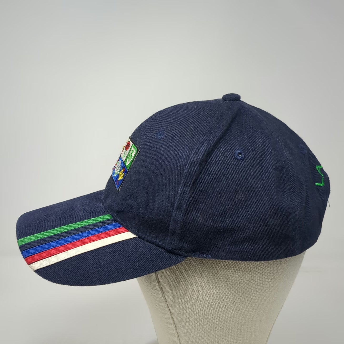 Lansdowne Baseball Cap Blue One Size Six Nations Rugby Patch Stripes Hat Cotton