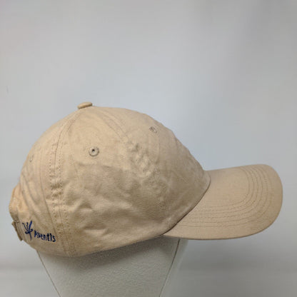 Living With It Aventis Strapback Hat Tan One Size Embroidered Adjustable