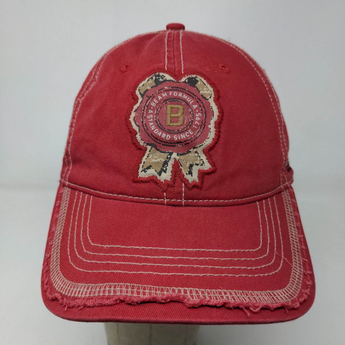 Jim Beam Racing Men's Slideback Hat Red Size OSFA Embroidered Big Logo