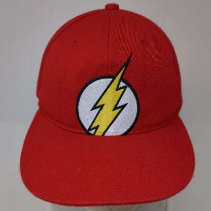 The Flash Snapback Hat Red One Size Adjustable Embroidered 6 Panel Six Flags