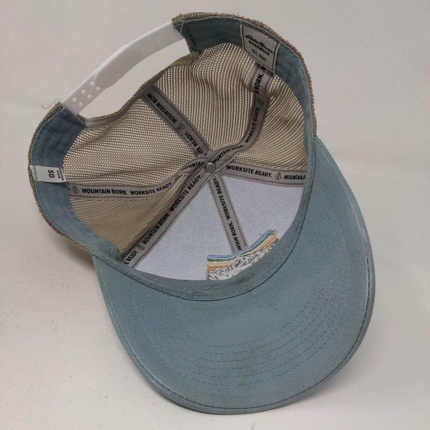 Eddie Bauer Workwear Men's Snapback Mesh Back Hat Blue Embroidered Logo