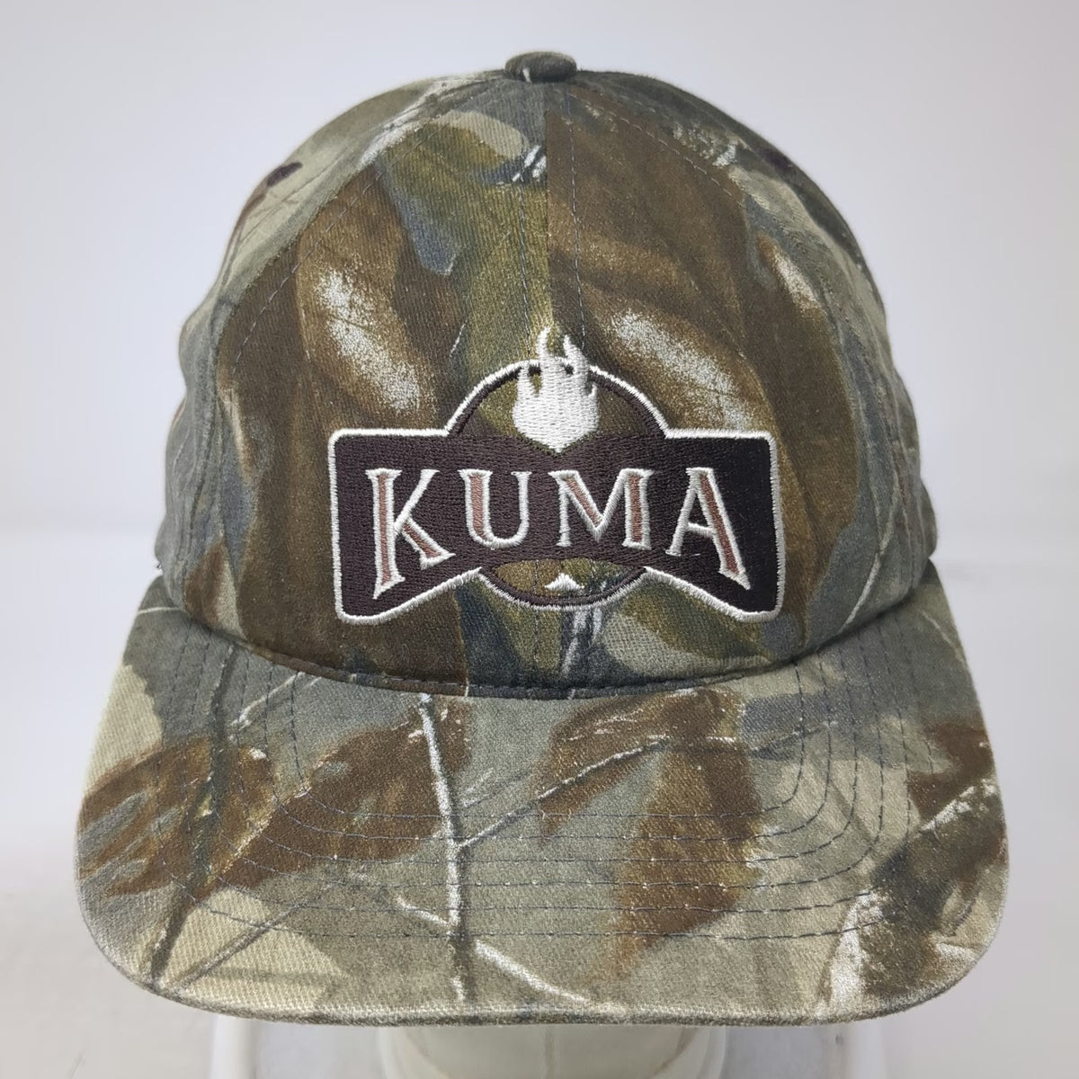 Graffiti Baseball Cap Green Brown One Size Kuma Embroidery Camo Slideback Hat