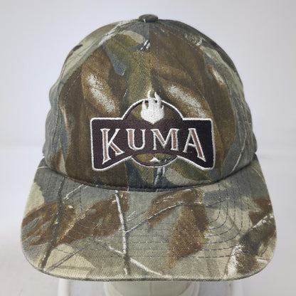 Graffiti Baseball Cap Green Brown One Size Kuma Embroidery Camo Slideback Hat