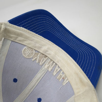 Yamaha Blue One Size Baseball Cap Mesh Trucker Hat Embroidered Logo Racing White