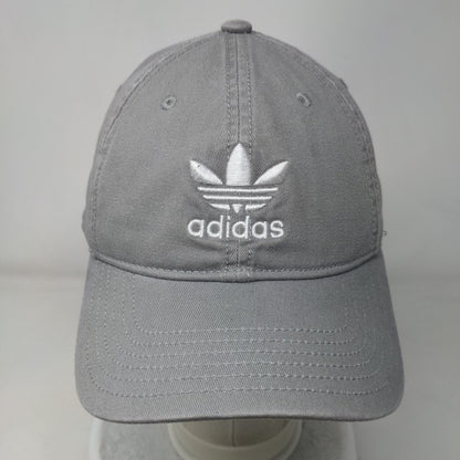 Adidas Trefoil Slideback Hat Gray OSFM Embroidered Solid Vent Holes