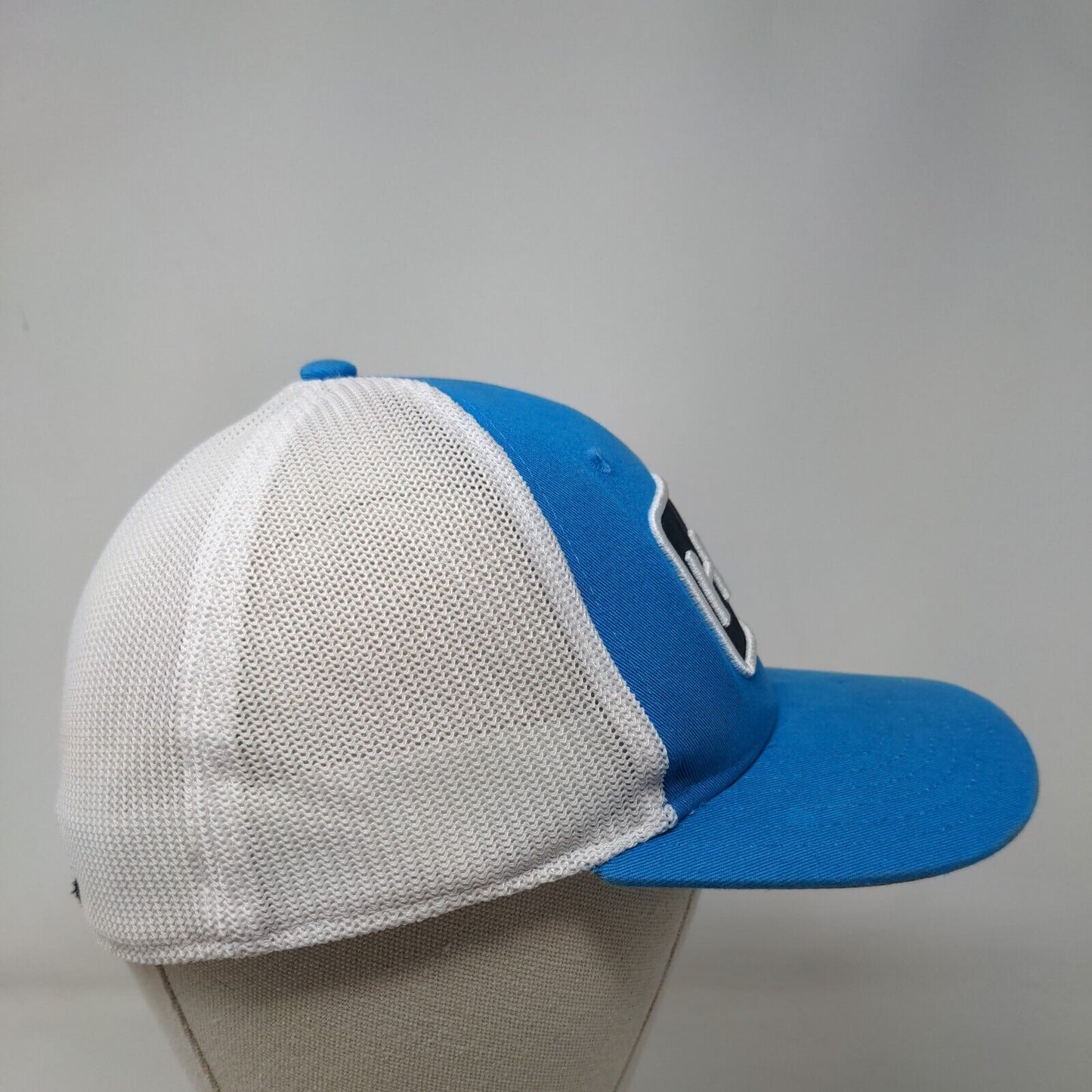 Huk Fishing Fitted Trucker Hat Blue S-M Breathable Mesh Back A-Flex Vented Holes