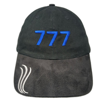 Boeing Baseball Cap Black One Size 777 Suede Brim Slideback Aviation Hat