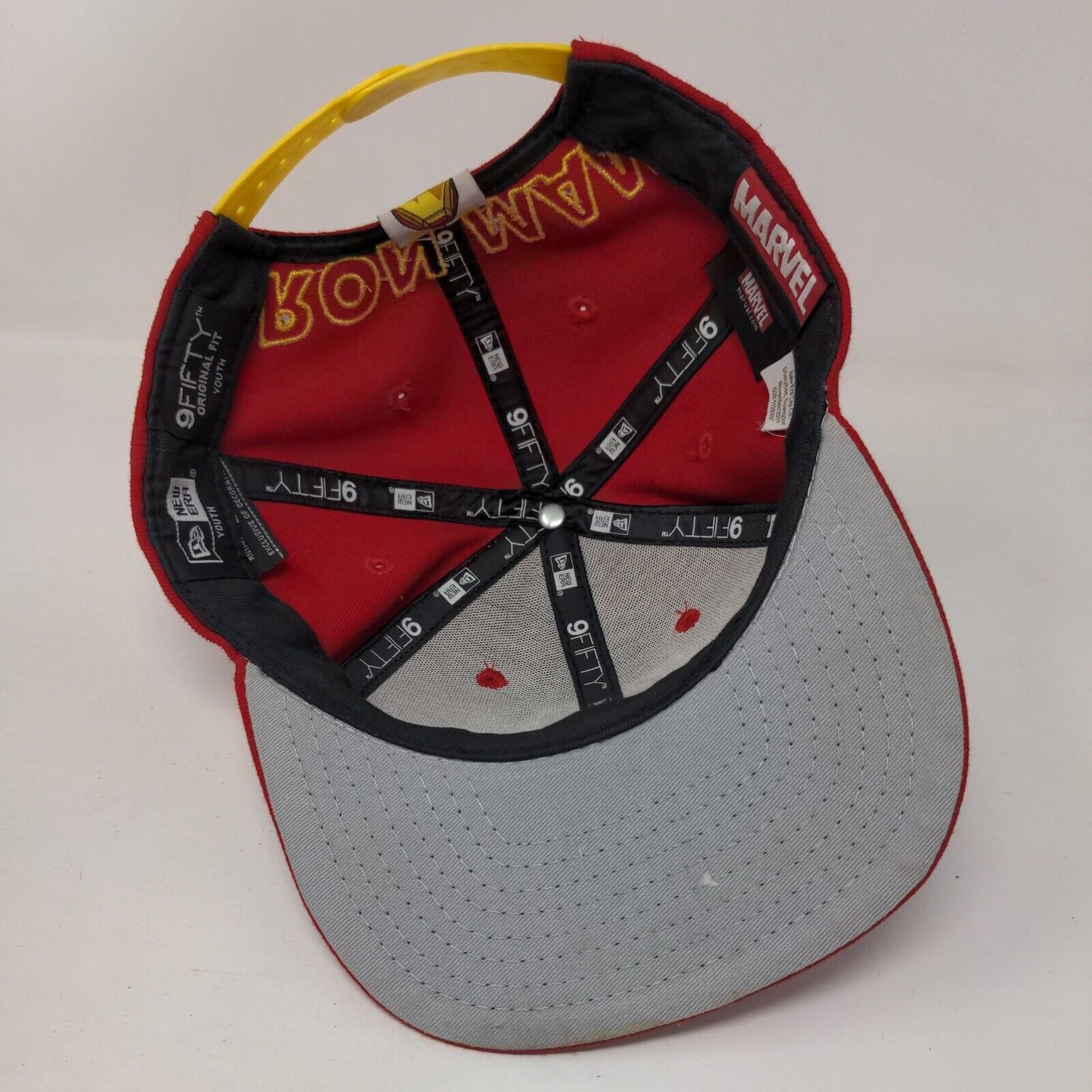 Marvel Iron Man Snapback Hat Red Youth Adjustable Embroidered New Era