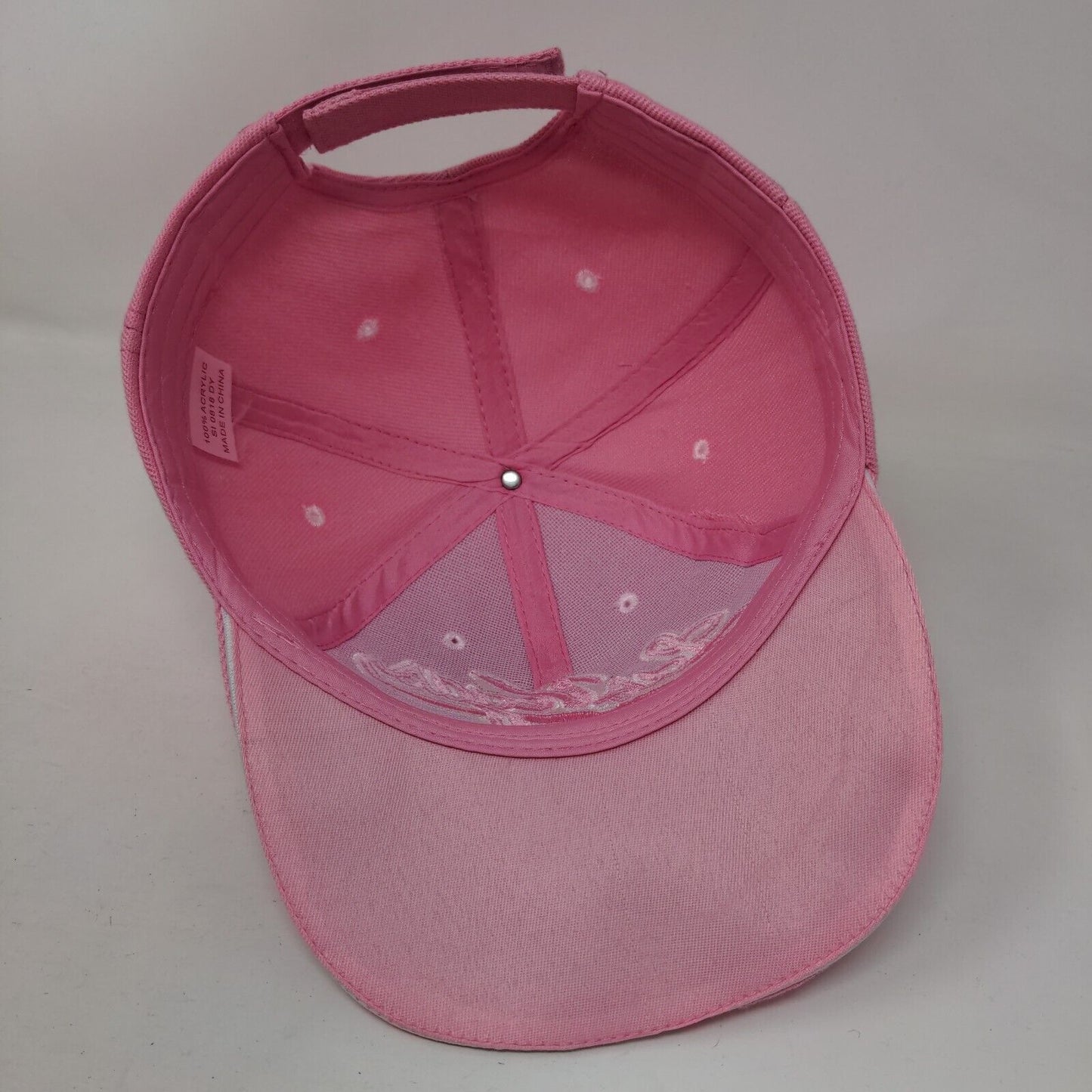 Las Vegas Strapback Hat Pink One Size Embroidered Vent Holes 6 Panel