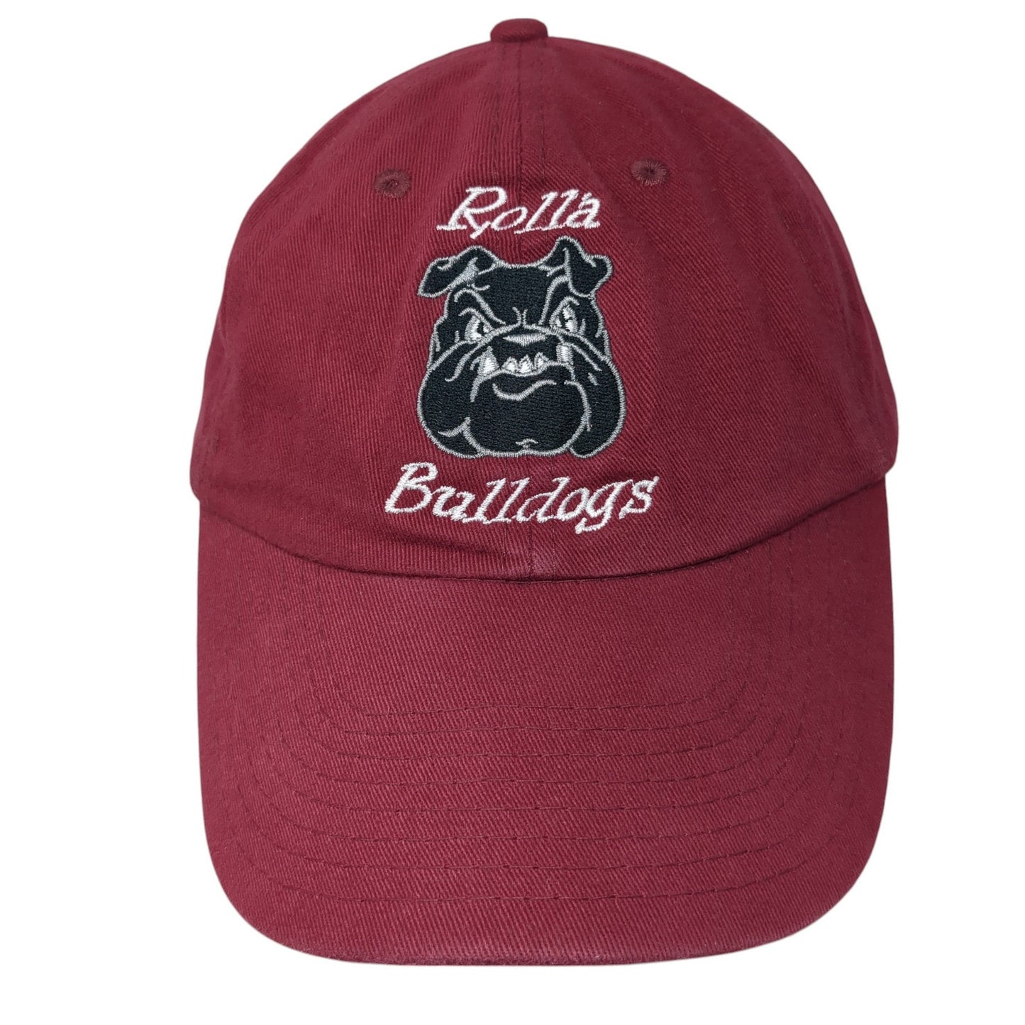 Rolla Bulldogs Strapback Hat Red One Size Adjustable Solid Big O Tires