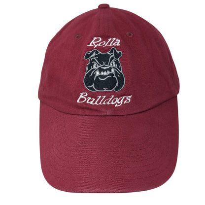 Rolla Bulldogs Strapback Hat Red One Size Adjustable Solid Big O Tires