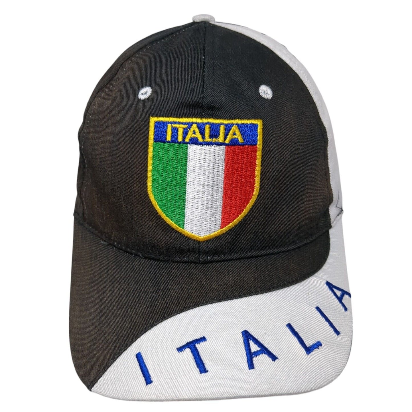 Italia Flag Strapback Hat Multi One Size Adjustable Colorblock 6 Panel