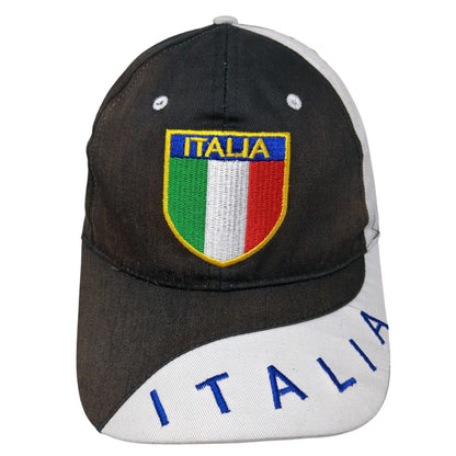 Italia Flag Strapback Hat Multi One Size Adjustable Colorblock 6 Panel
