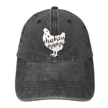 Chicken Mama Slideback Hat Gray One Size Adjustable Solid Outdoor