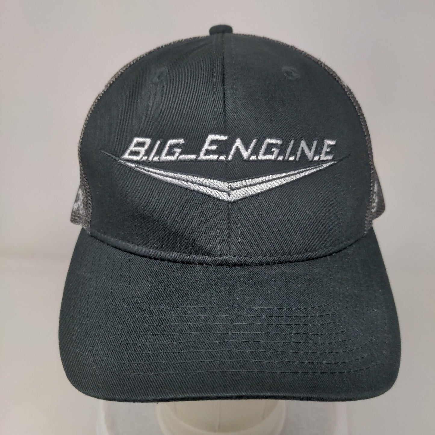 BIG ENGINE Snapback Trucker Hat Black OSFA Skull Print Mesh Back Katl Sport Cap