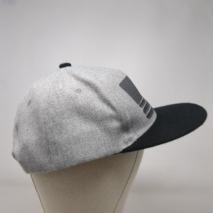 American Flag Snapback Hat Gray OS Adjustable Patriotic Vented Holes 6 Panel
