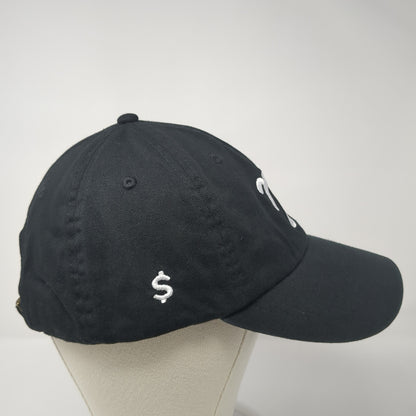 NY Slideback Hat Black One Size Adjustable Embroidered Solid 6 Panel