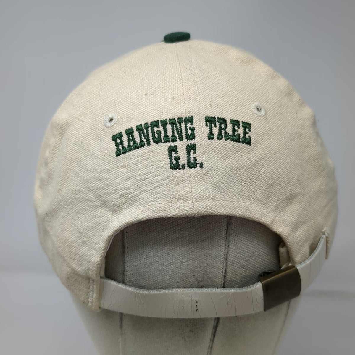 Legendary Hanging Tree Golf Club Staff Baseball Cap Beige Green OSFM hat Logo