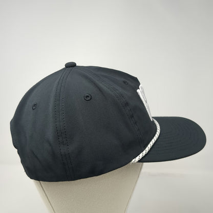 Swannies Golf 5 Panel Black Hat One Size 1895 Rope Performance Snapback Cap
