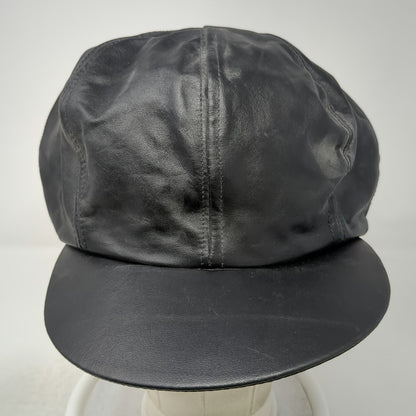 A-1 Headwear Baseball Cap Black Genuine Leather Made in USA Hat Vintage