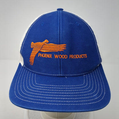Phoenix Wood Products Snapback Trucker Hat Blue OS Adjustable Mesh Richardson
