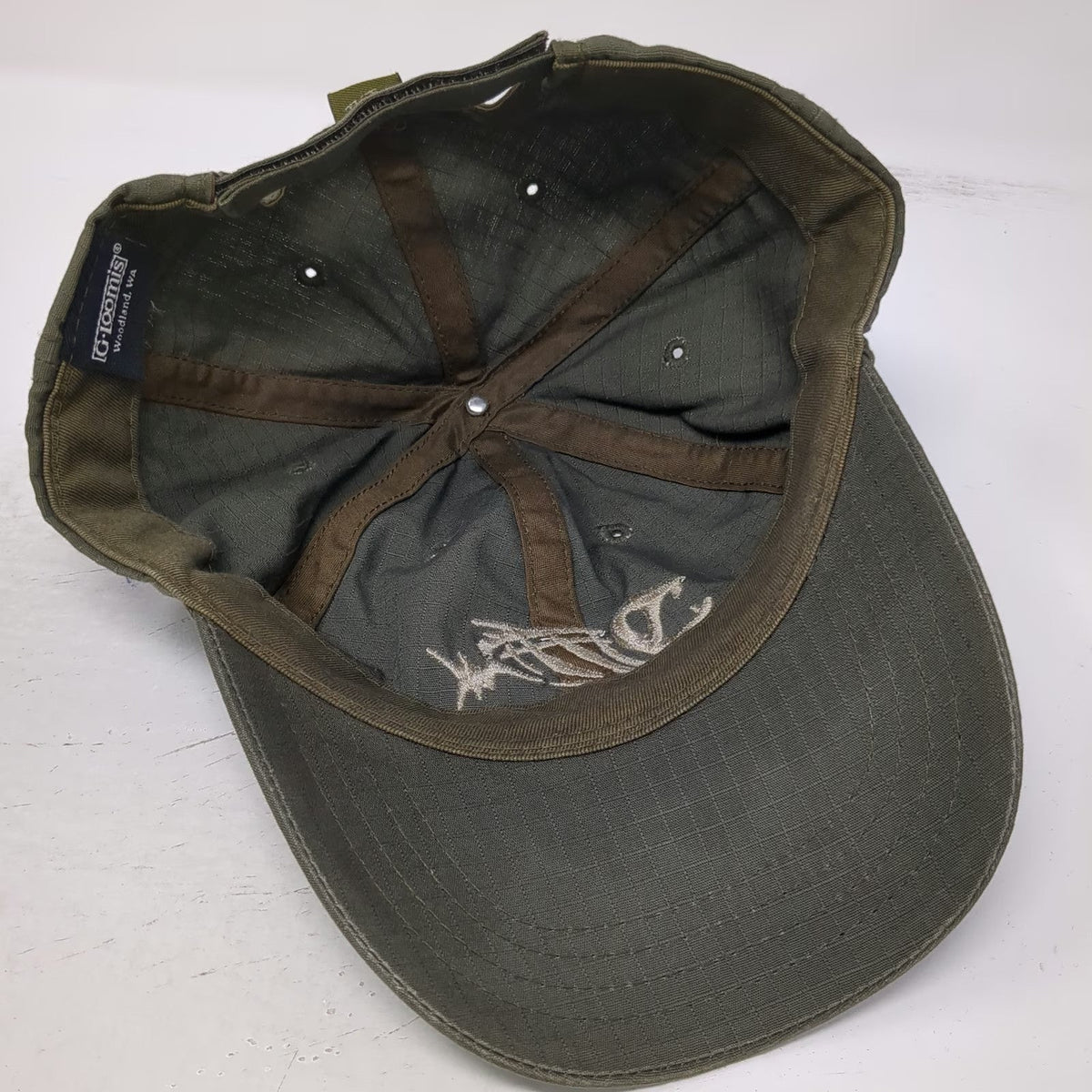 G-Loomis Baseball Cap Green One Size Skeleton Fish Logo Hat Strapback Cotton