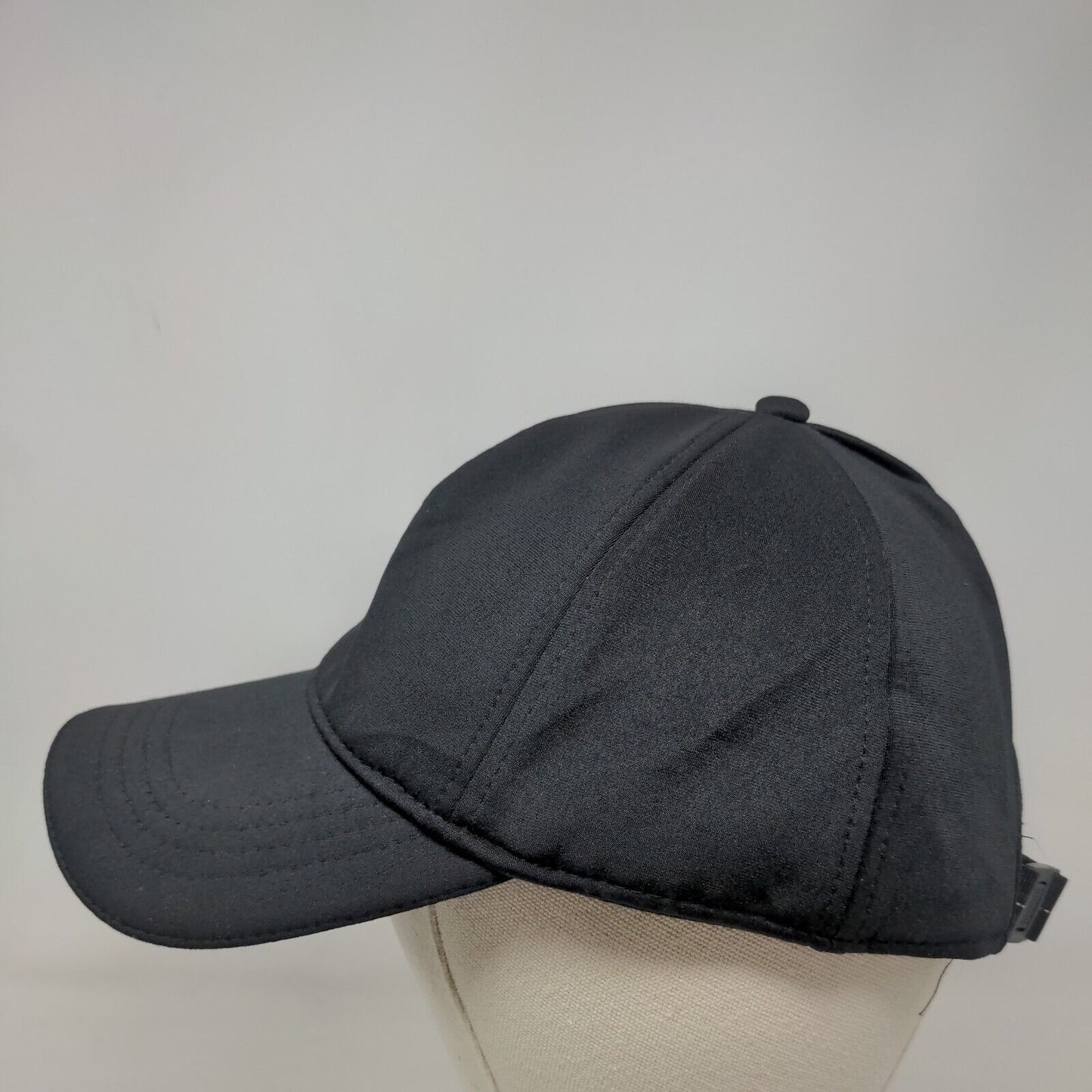 Unbranded Slideback Hat Black OSFM Adjustable Ponyback 6 Panel Blank
