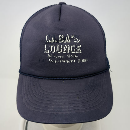 Caba's Lounge Snapback Trucker Hat Blue One Size Mesh Back Adjustable