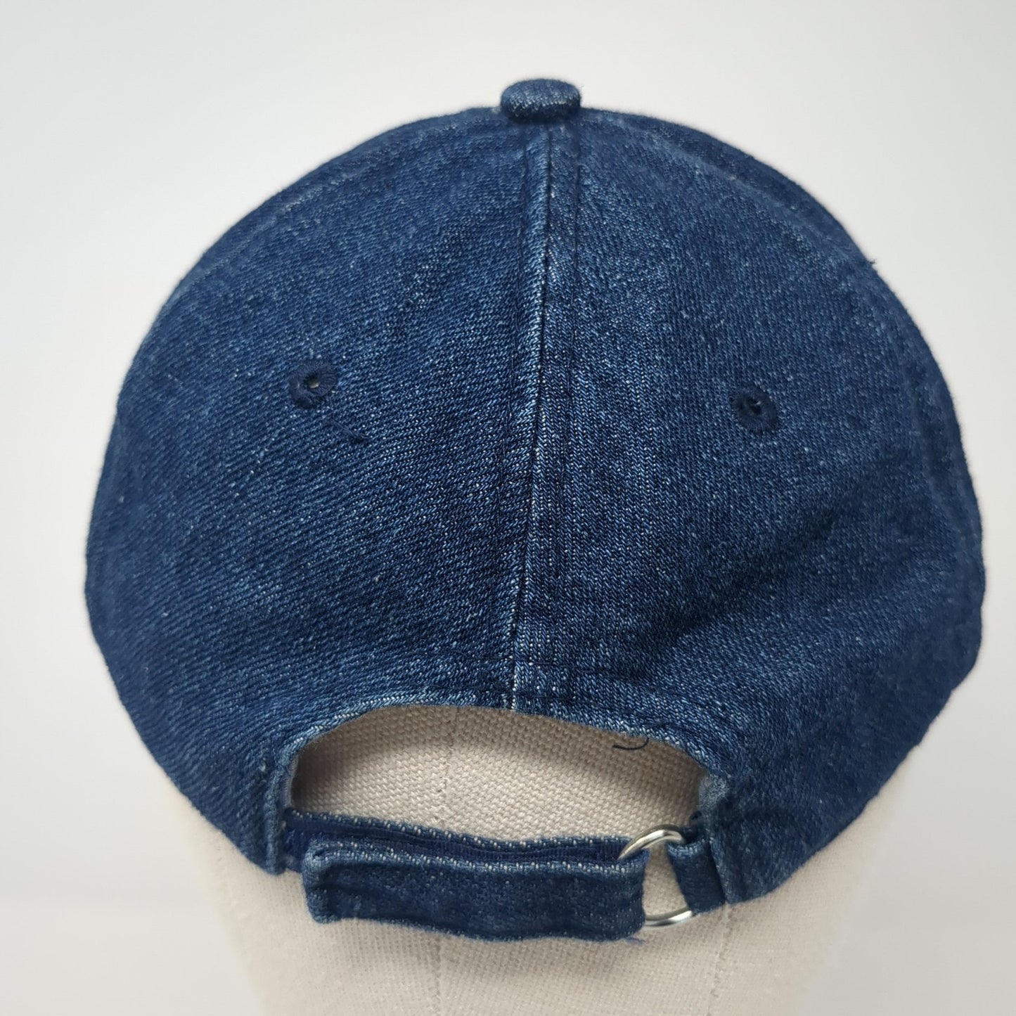 Unbranded Strapback Hat Blue One Size Adjustable Embroidered Logo Denim