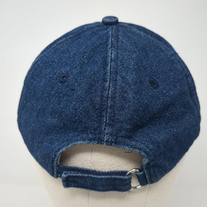 Unbranded Strapback Hat Blue One Size Adjustable Embroidered Logo Denim