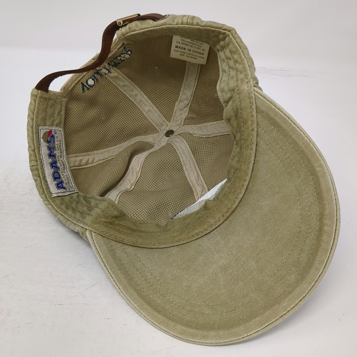 Adams Baseball Cap Beige One Size NH Audubon Volunteer Loon Bird Strapback Hat