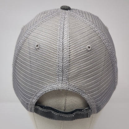 R+F Trucker Hat Gray One Size Adjustable Embroidered Distressed Mesh Back
