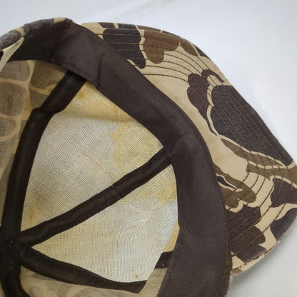 Ducks Unlimited Idaho Falls Camo Snapback Hat Brown Beige Oak Leaves Hunt VTG