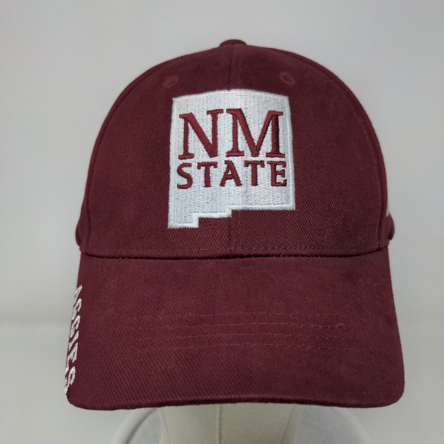 Russell Athletic Mens Strapback Hat Red Embroidered New Mexico State Aggies Logo