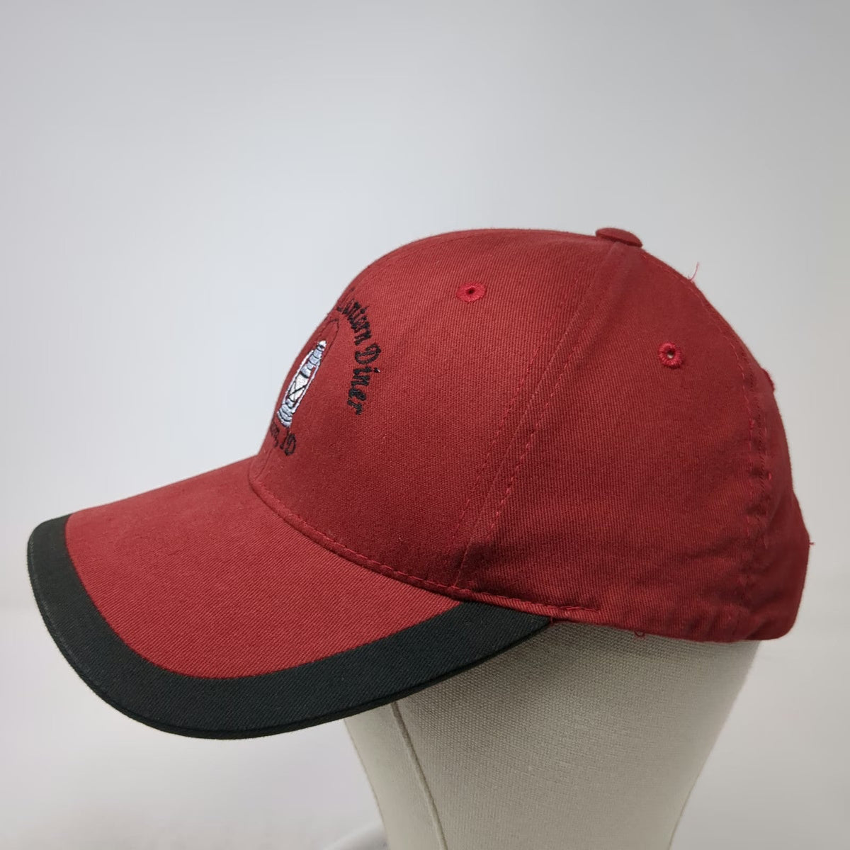 Port Authority Baseball Cap Red Black One Size Rusty Lantern Diner Ucon ID Hat