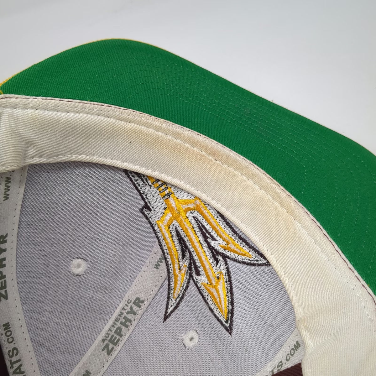 Arizona State Sun Devils NCAA Zephyr Snapback Hat Brown Yellow One Size Green UV
