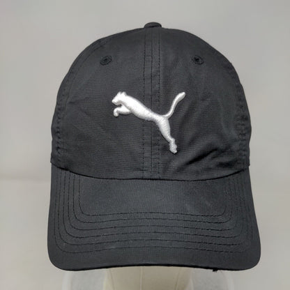 PUMA Strapback Hat Black One Size Embroidered Logo Adjustable Vent Holes