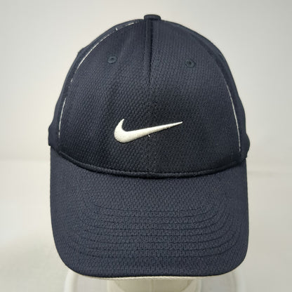 Nike Baseball Cap Blue M Fitted Embroidered Swoosh Logo Breathable Hat Vintage