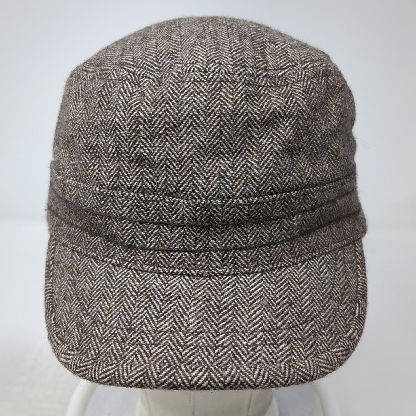 Banana Republic Army Cap Brown S/M Fitted Herringbone Wool Hat Cadet Casual